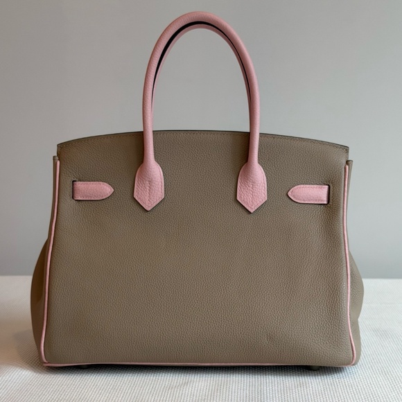 HERMES BIRKIN Beige Pink Leather Handbag Silver Hardware - Picture 3 of 16